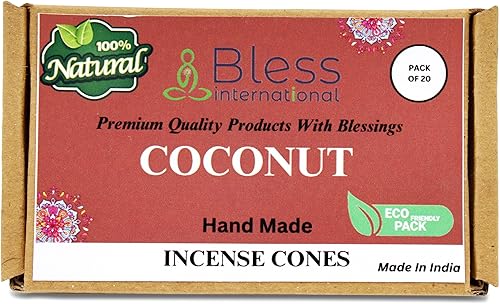 Miniatura 157 de Bless International Cedro 100% natural - Conos de incienso hechos a mano, sumergidos a mano, orgánicos, sin productos químicos para purificación