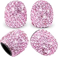 Vista 17 de 8 tapas de válvula de vástago de neumático con diamantes de cristal, a prueba de polvo, tapas universales para válvulas de neumáticos para Negro