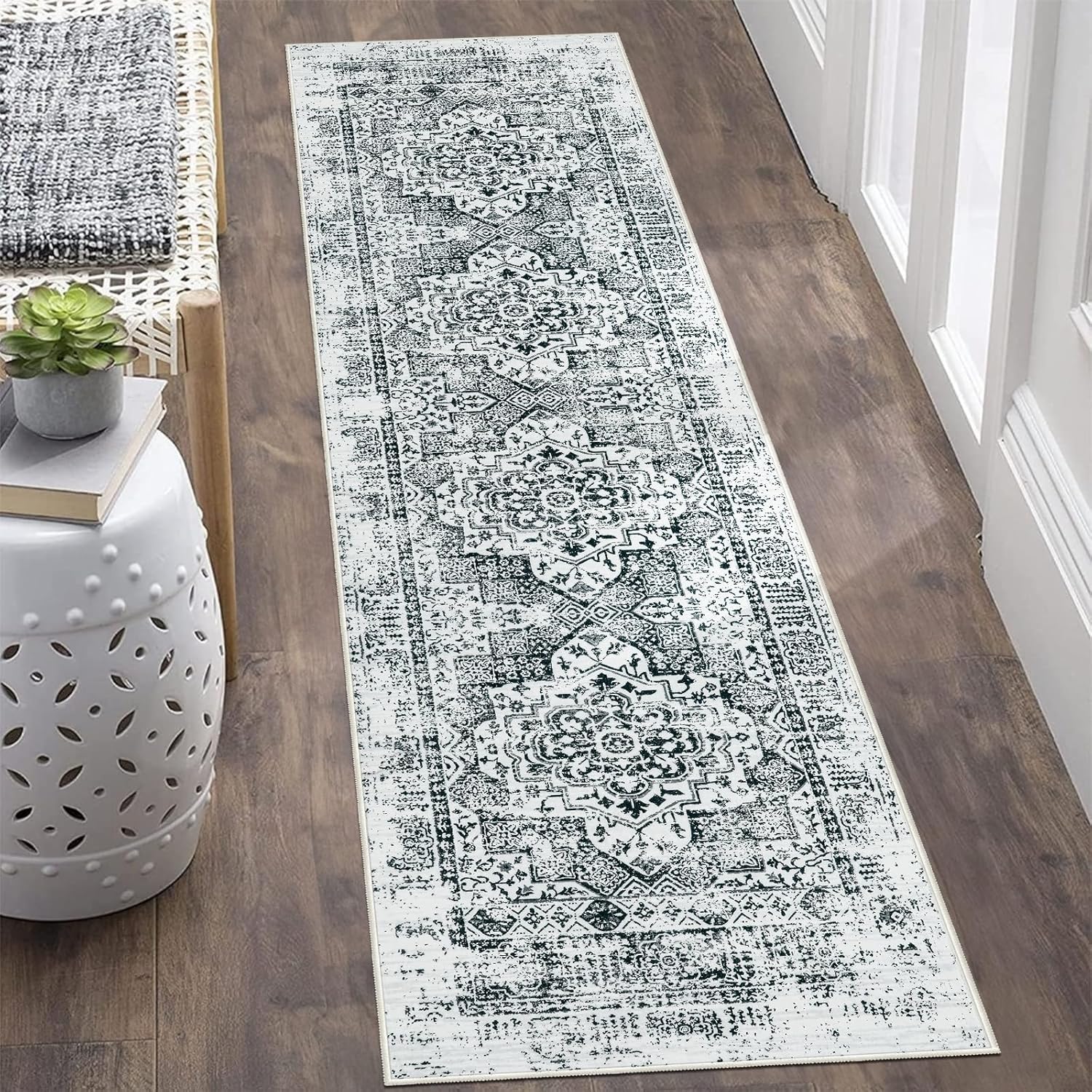 Lukinbox Boho Washable Runner Rugs, 2x8 Oriental Kitchen