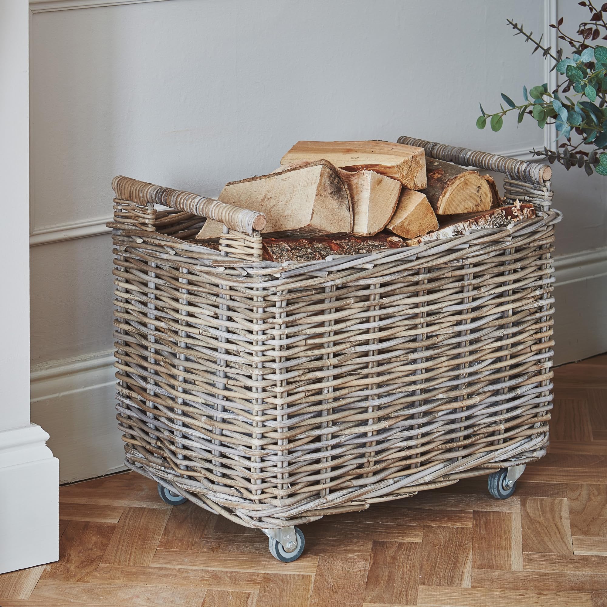 Ivyline Natural Rattan Log Cart
