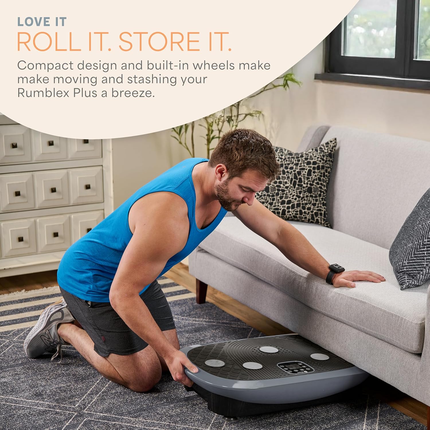 Lifepro Rumblex Plus/Pro 4D Vibration Plate for Lymphatic Drainage — Triple Motor Whole Body Vibration Platform Machine for Muscle Toning — 7 Training Modes, 60 Speed Levels & Resistance Bands