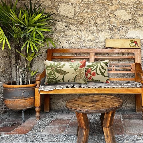 Miniatura 7 de Juego de 2 fundas de almohada lumbares de 12 x 20 pulgadas para exteriores, fundas de almohada rectangulares decorativas para interiores y