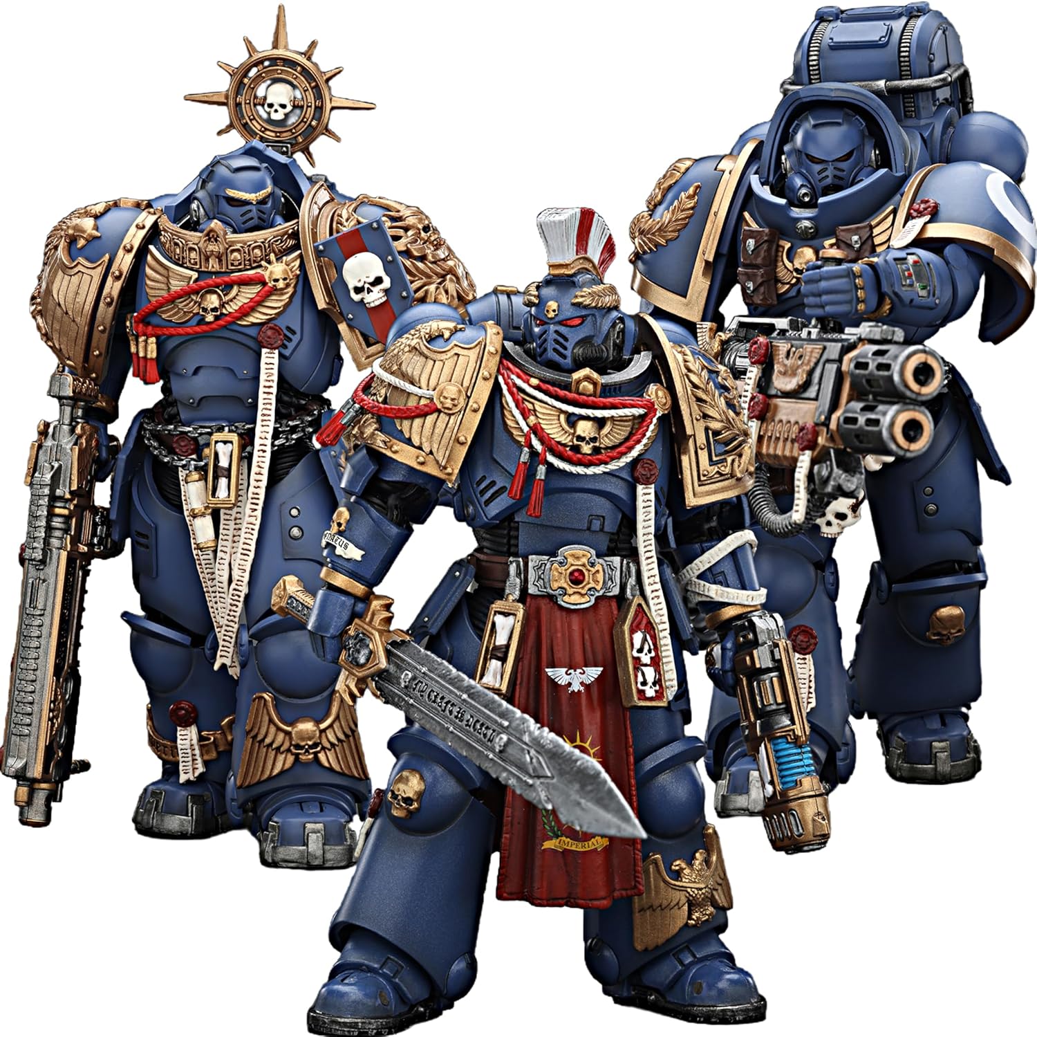 JOYTOY Warhammer 40K 1/18 Action Figures Ultramarines Relic Primus Armour 3PCS Collectible Model Birthday Gifts Warhammer Series Model
