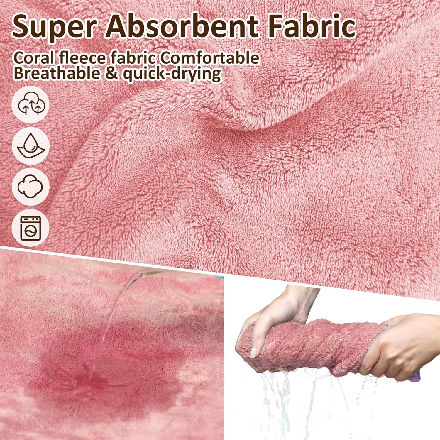 Soft Dog Bathrobe Fast Drying Dog Coat, Super Absorbent Dog Towels for After Bath, Microfiber Pet Robe Adjustable Collar & Belly Warm Keeping Dogs Coat for Pet Dogs & Cats (Pink, XX-Large)