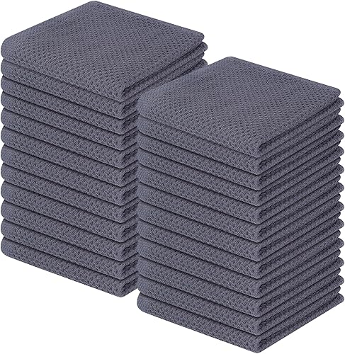 Miniatura 214 de Homaxy Paños de cocina de 100% algodón con tejido gofre, toallas de cocina ultra suaves, absorbentes, de secado rápido, 12 x 12 pulgadas, paquete