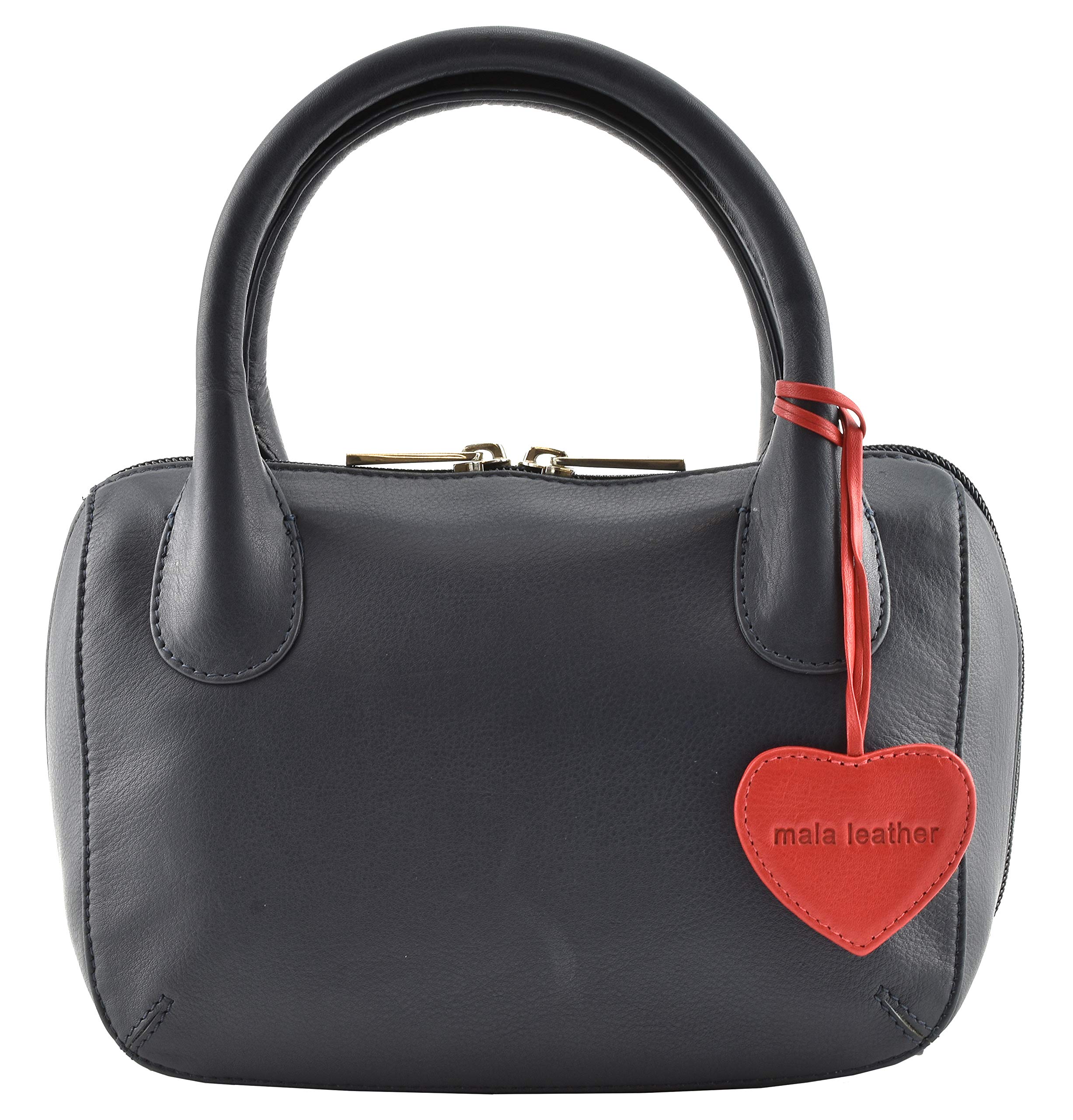 Mala Leather Women's Navy Anishka Small Grab Bag 774-75 (Navy)