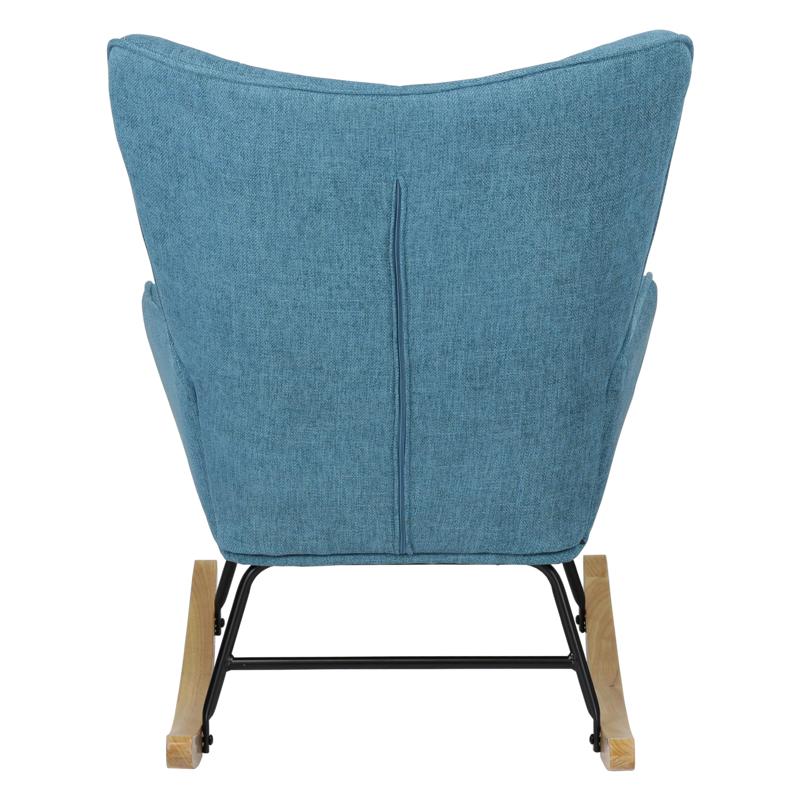 Totò Piccinni Poltrona Poltroncina a DONDOLO Multicolore Design Patchwork (Blu, Poltrona)