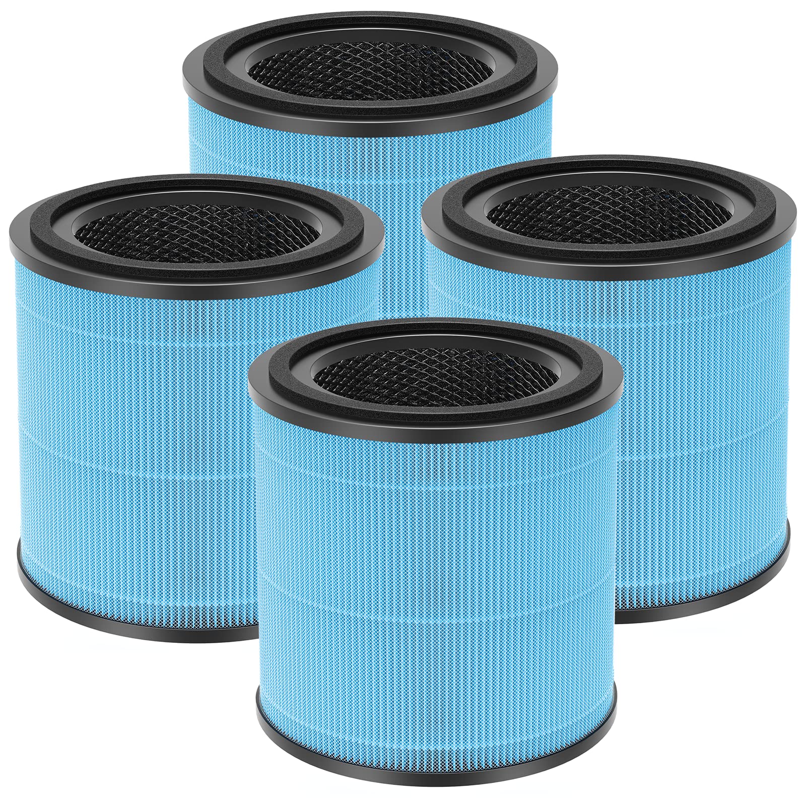 AP0601 Replacement Filters Compatible with AIRTOK Air Puri-fier, 4-in-1 H13 True HEPA Filters, High-Efficiency Activated Carbon Filter, AP0601-RF 4 Pack