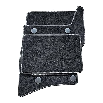 Lusso Floor Carpet Mats For Car | Tailored/Compatible To Fit Nissan Micra 2010 To 2017 | With DELUXE Carpet | Front & Rear With Heel Pad | 4-Piece Set (Black Edging