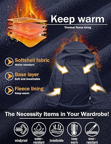 Miniatura 10 de MAGCOMSEN - Chaqueta táctica con capucha para hombre impermeable suave abrigo de invierno