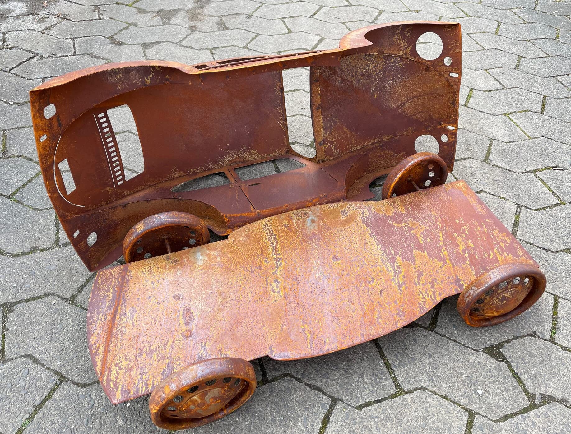 Auto Käfer zum Bepflanzen/Dekorieren 70x30x29cm Edelrost Gartendeko Rost Metall Kult Oldtimer von Steinfigurenwelt