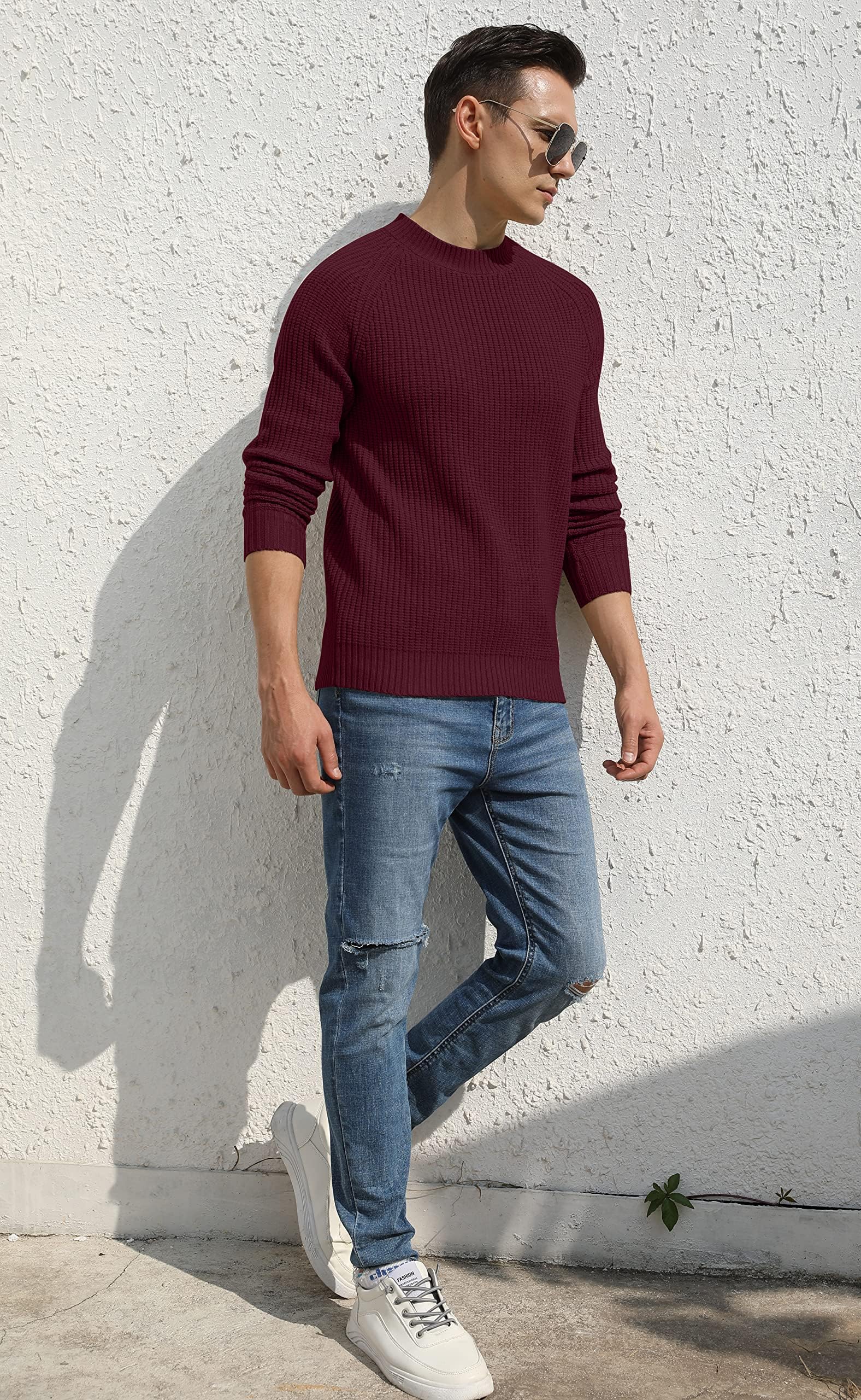 Sailwind Maglione Uomo Invernale Girocollo Vintage Sottile Maglieria per Gli Uomini Maglione Classico Caldo