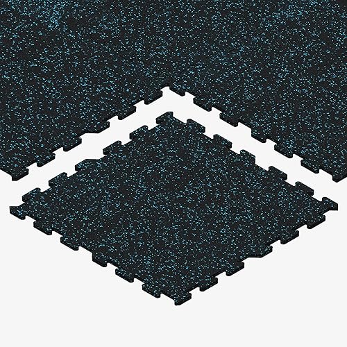 Miniatura 5 de Baldosa de goma IncStores robusta de 8mm, (baldosas de 58x58cmkit de piezas para el suelo) tatami de gimnasio de goma entrelazado, para suelos de