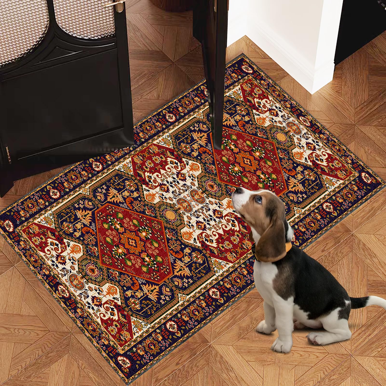 Tapis de Passage Long Tapis de Couloir Antidérapant 60 x 400 cm Tapis de Cuisine Lavable en Machine Tapis d Entree Interieur Tapis Salle de Bain Tapis Couloir Long Moderne pour Cuisine Salon Bureau