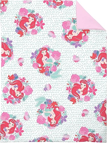 Miniatura 2 de Disney Ariel Sea Garden - Juego de cama infantil de 4 piezas, edredón, sábana bajera, sábana encimera, funda de almohada reversible de tamaño