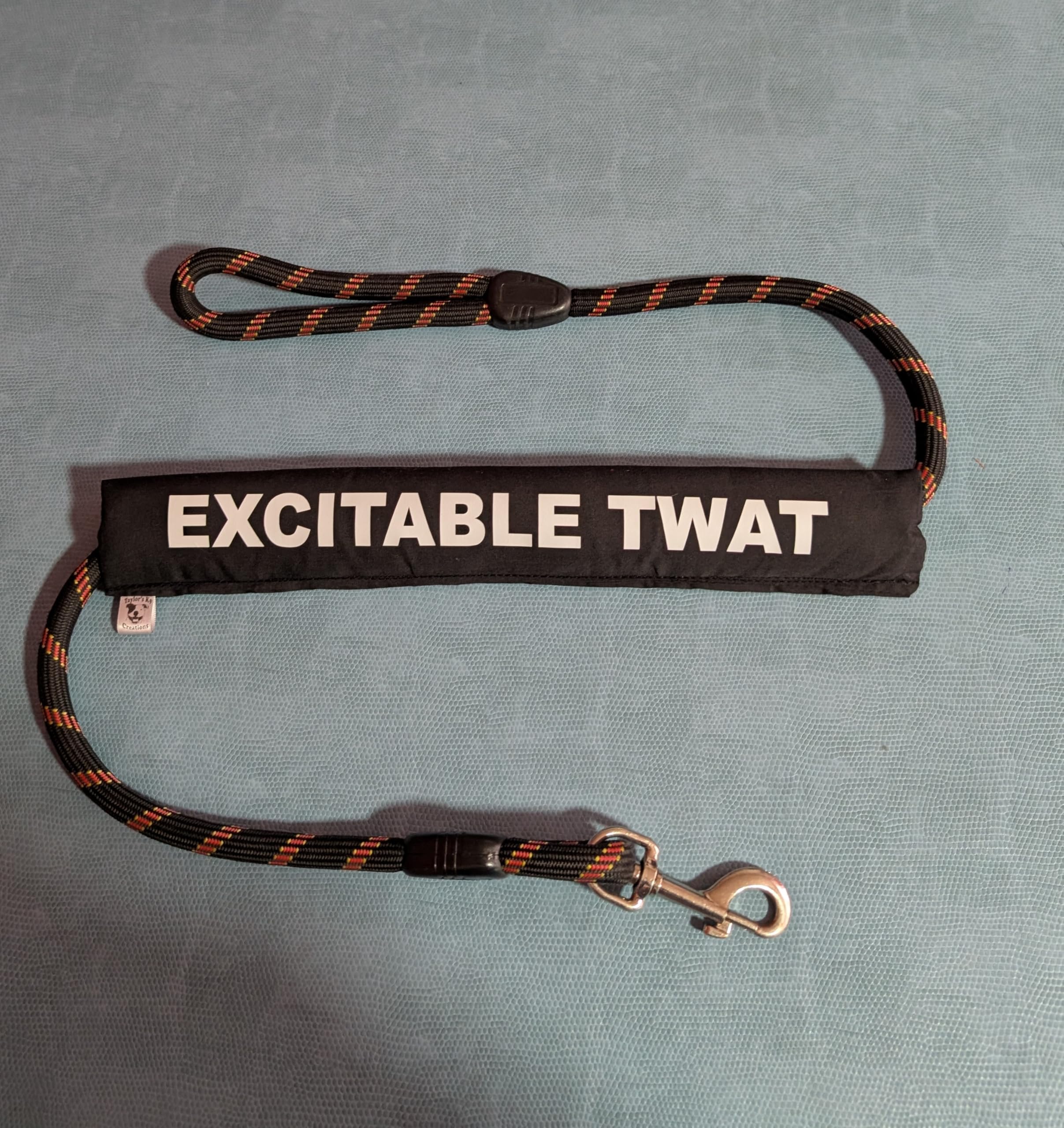 excitable twat dog lead sleeve cover wrap, colour choices (yellow)