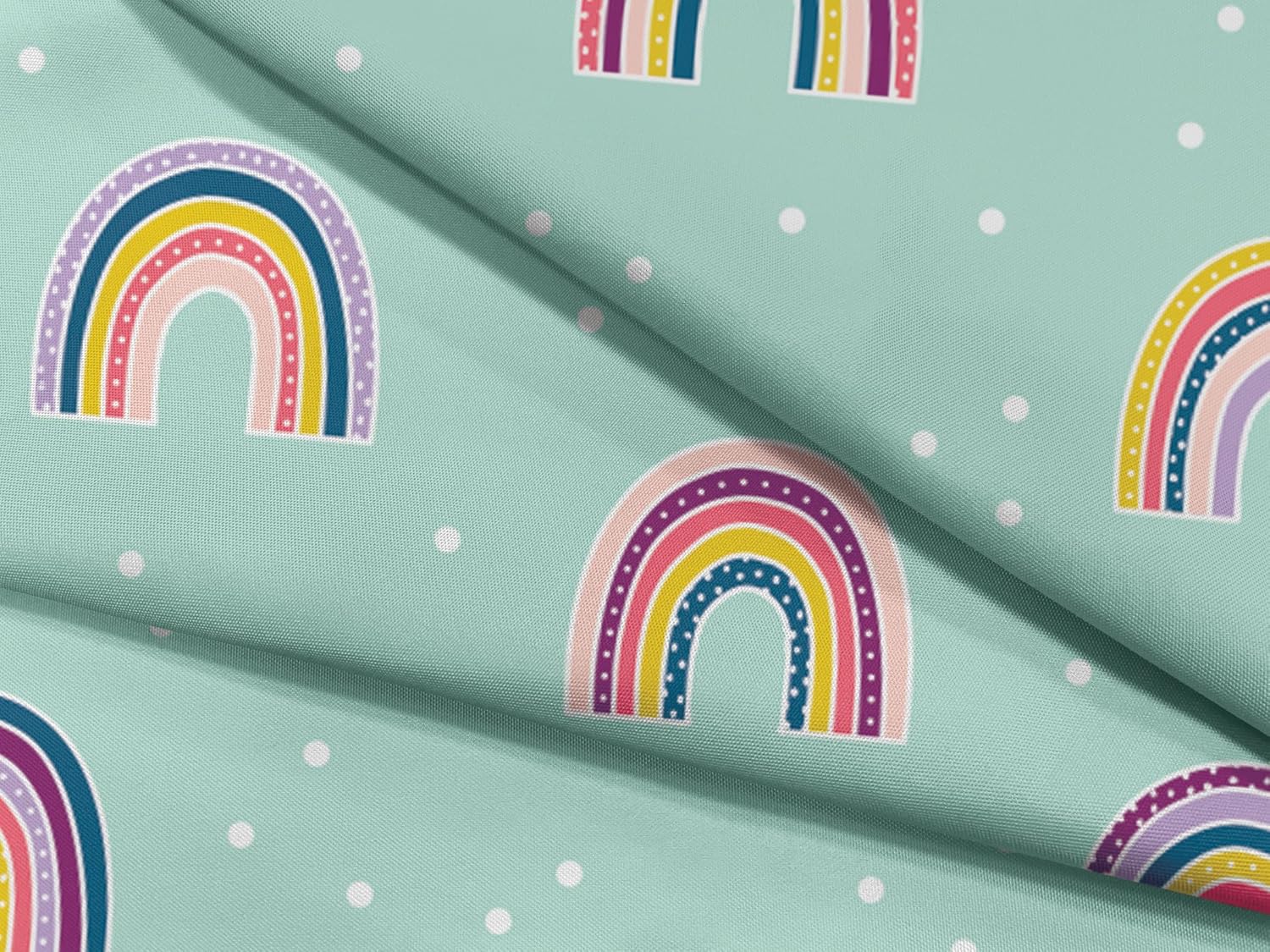 Teacher Created Resources Oh Happy Day Rainbows Creative Class Fabric for Classroom Bulletin Boards, Pillows, Curtains, and Crafts