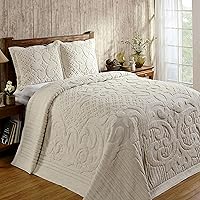 Vista 22 de Better Trends Colección Ashton - Colchas de chenilla con mechones, tamaño individual, color negro, 100% algodón, diseño de medallón de chenilla