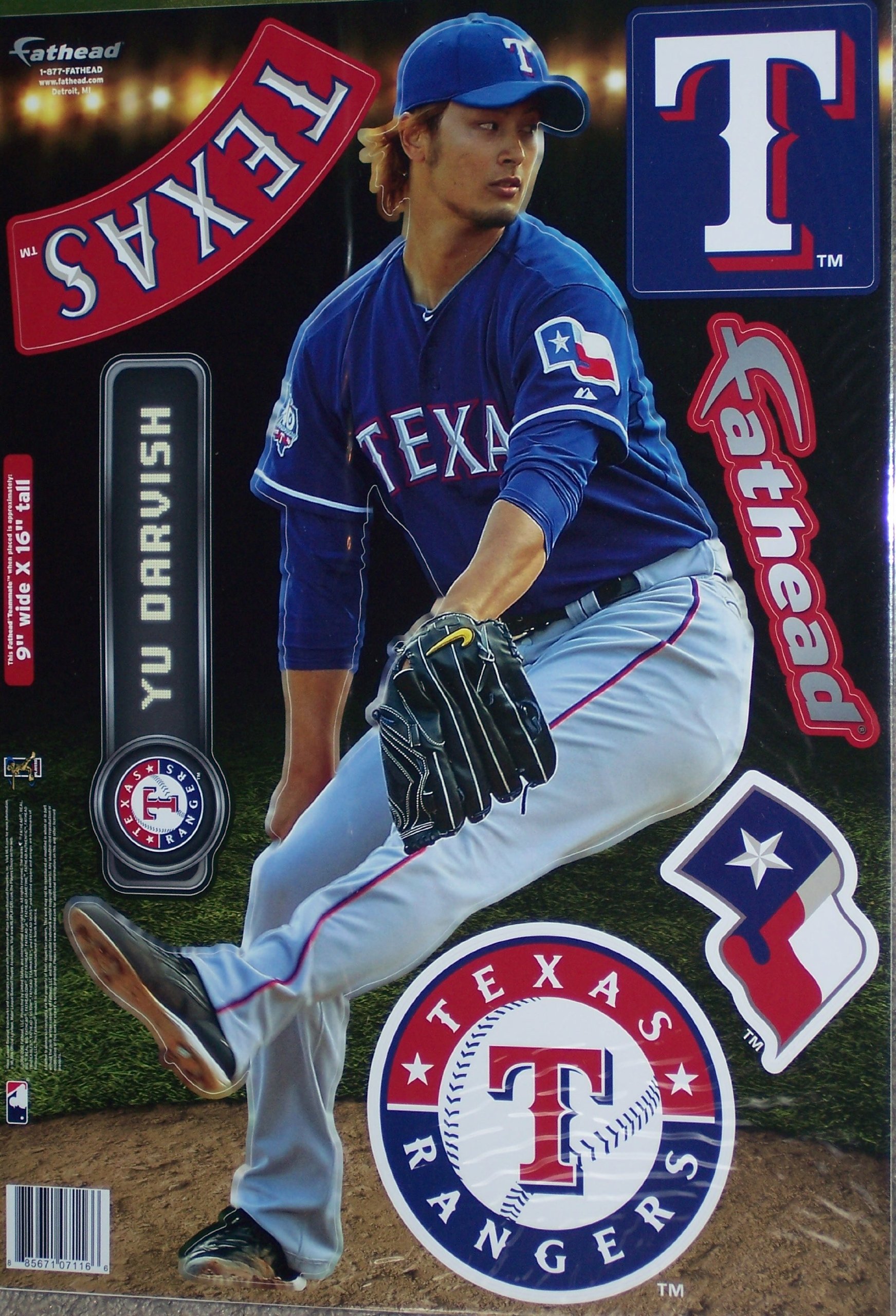 Amazon.com: Yu Darvish FATHEAD Texas Rangers MLB Vinyl Wall