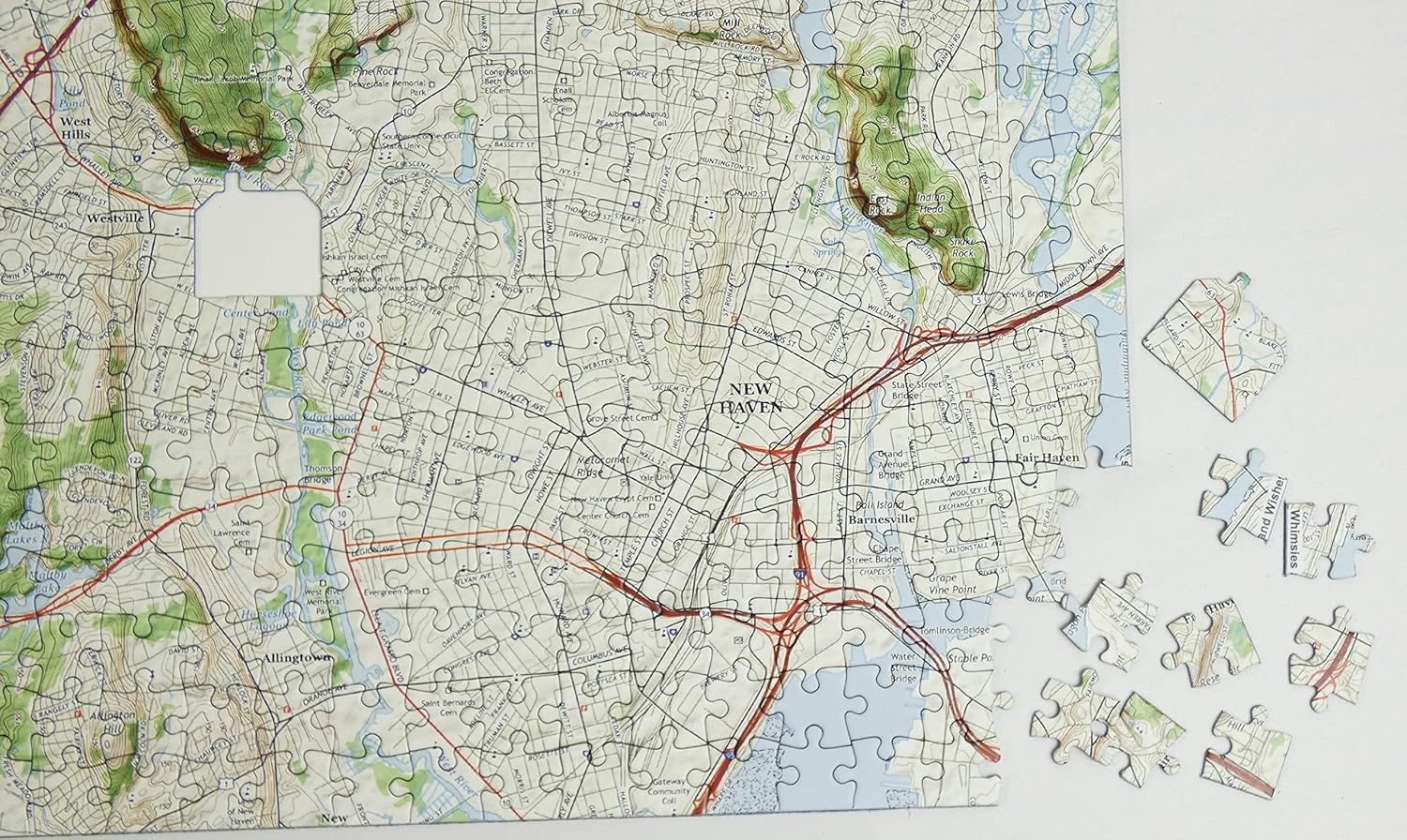 My Hometown Personalized Map Jigsaw Puzzle - 400 Piece Jigsaw Puzzle, House Warming Gift Ideas, Puzzle Lovers, Map, New Home, First Home