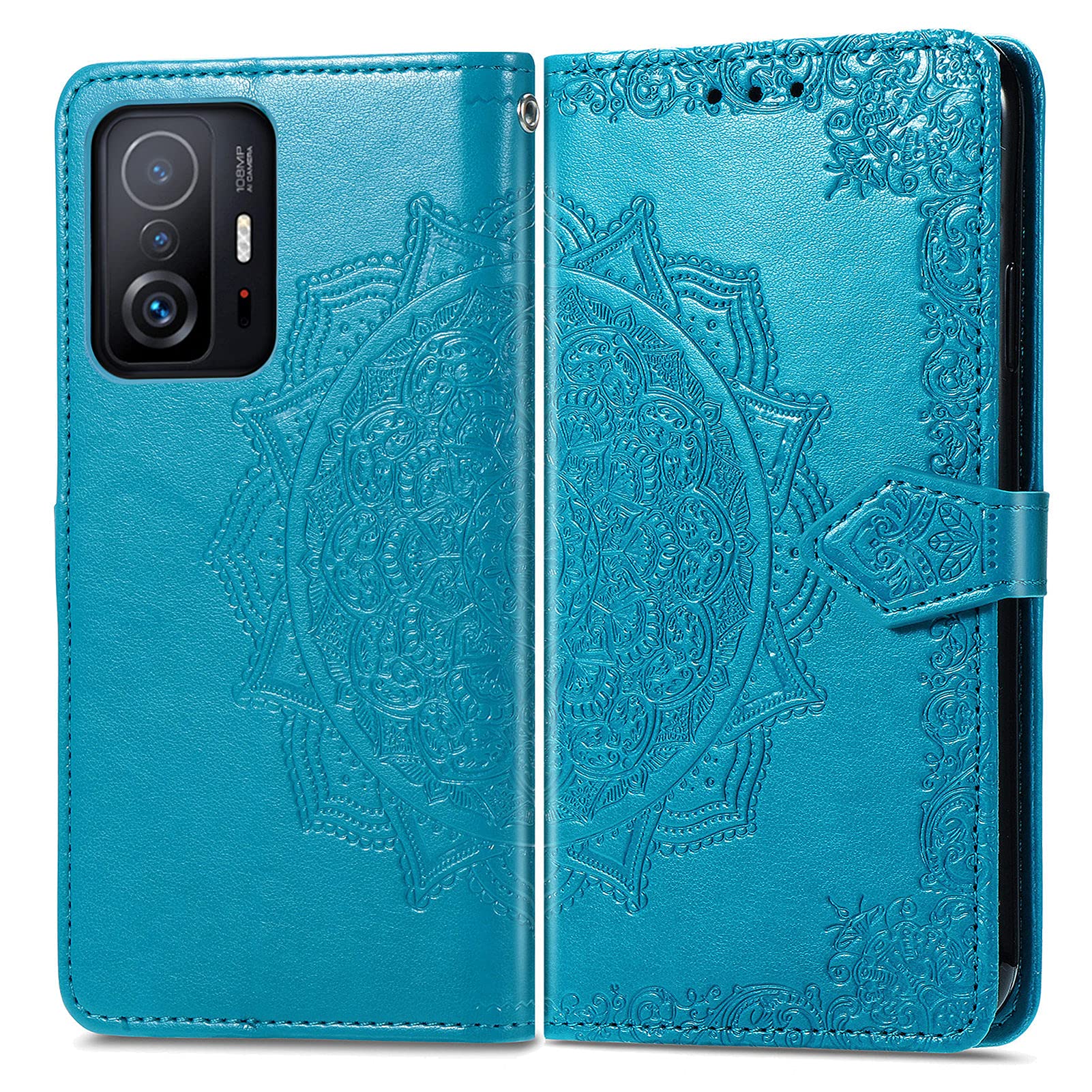 GOKEN Cover Portafoglio Per Xiaomi Mi 12 Lite 5G, Custodia Flip In Pelle PU Con Carte Slot E Supporto, Blu