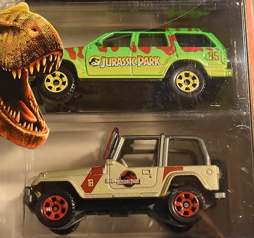 Miniatura 2 de Matchbox Jurassic World Legacy Collection Paquete de 5 ~ Island Explorers (Mercedes-Benz ML320 '97, MBX Tanker, Ford Explorer Tour, Jeep Wrangler