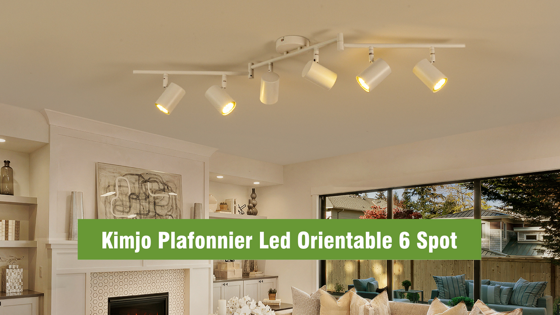 Plafonnier 2 Spots Orientables GU10 - Blanc Mat, Design Industriel, Ampoules LED Incluses