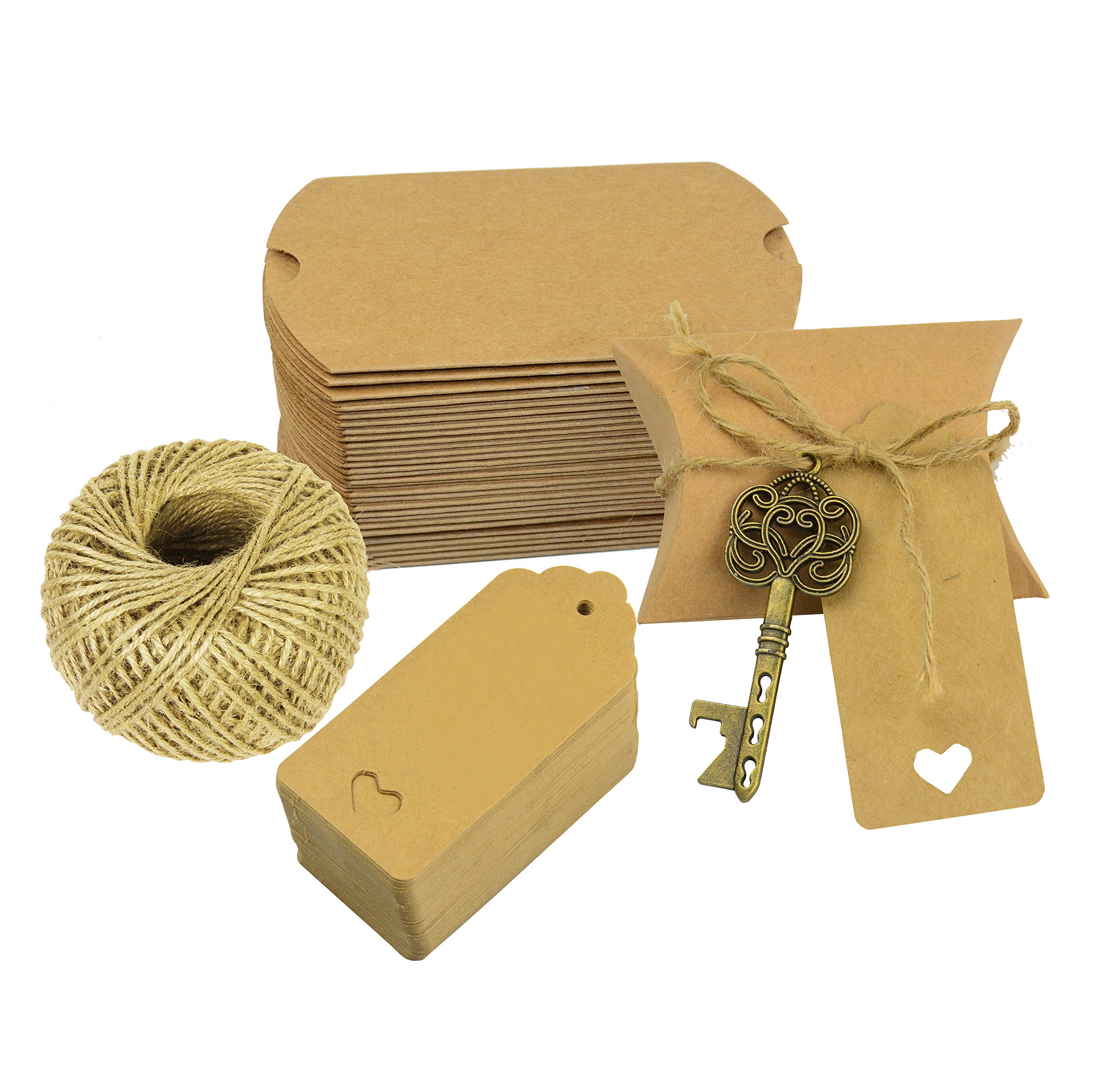 Favor de la Boda Regalo de Recuerdo Set Caja de Dulces Esqueleto Llave Abrebotellas French Ribbon