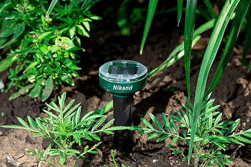 Miniatura 9 de Repelente de gotas ultrasónico alimentado por energía solar - Estacas repelentes de topos al aire libre seguras para mascotas - Repelente