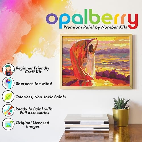 Miniatura 2 de Opalberry Ocean Breeze - Kit de pintura por números para adultos, kit de manualidades de acrílico enmarcado