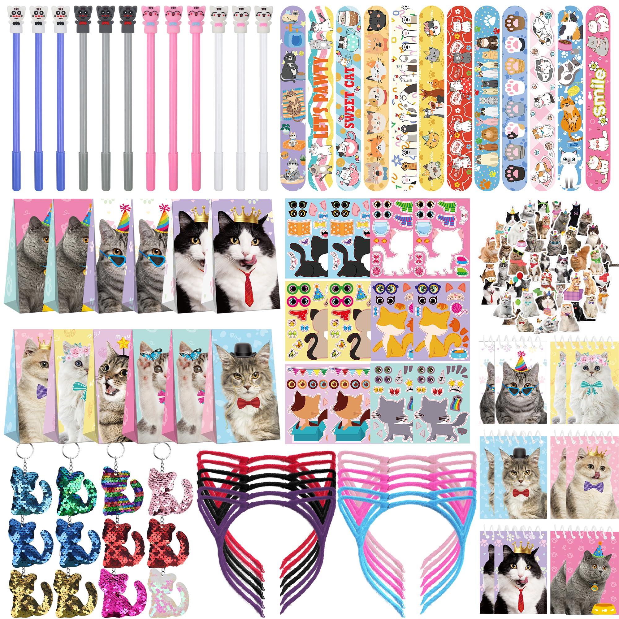 Lot Petits Jouets Set Cadeau Enfants LHYQDM - 12 Bracelets Slap 12 Porte- Clés 50 Autocollants 12 Sacs Cadeaux Cadeau Anniversaire Enfants