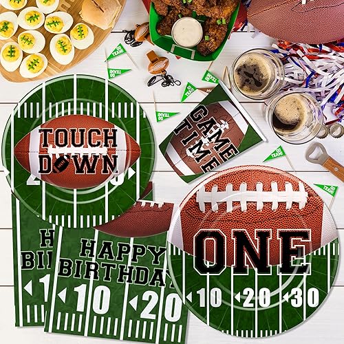 Miniatura 3 de Platos y servilletas de primer cumpleaños de fútbol, suministros para fiesta de primer cumpleaños, plato, taza, servilleta, decoraciones de fiesta