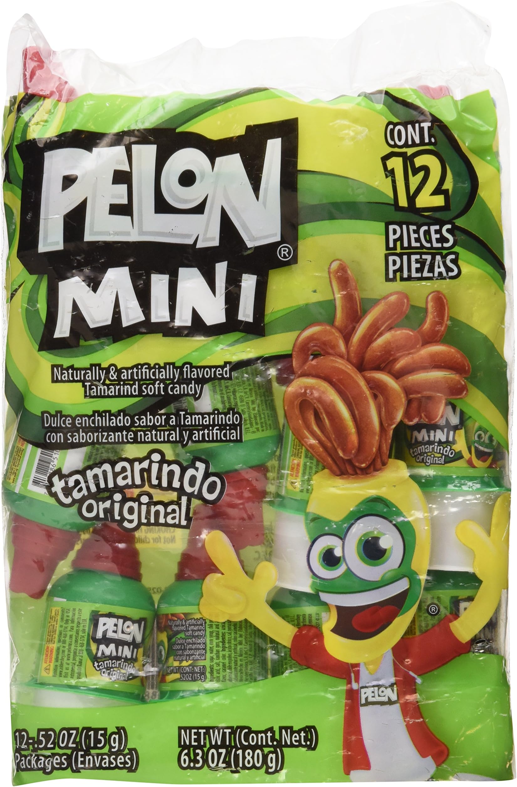 Mini Pelon Pelo Rico Tamarind Push up Candy, 12-Count, 6.3-Ounce Bag