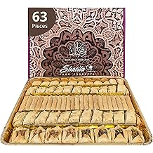 Shatila Food Products Ramadan Assorted Fillo Baklava Box, Assorted Baklawa Pastry, Mediterranean Sweets Arabic Desserts, Eid Gifts, 6lb, 63-Pieces