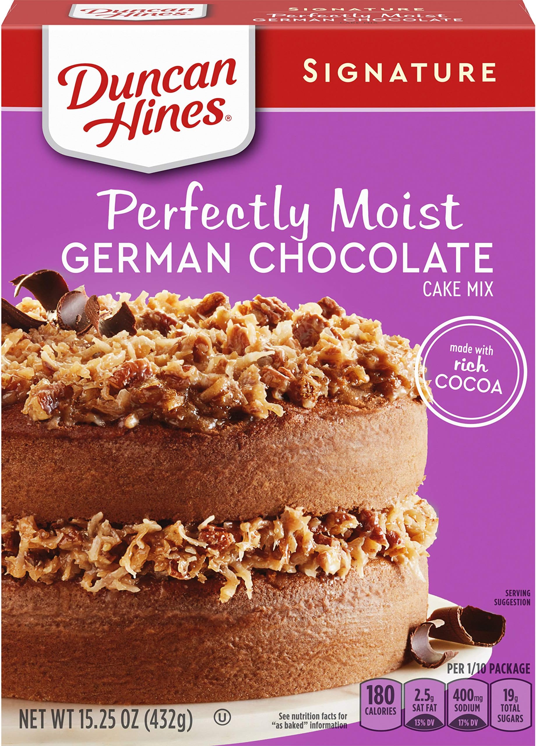 Duncan Hines Signature Perfectly Moist German Chocolate Cake Mix, 15.25 oz