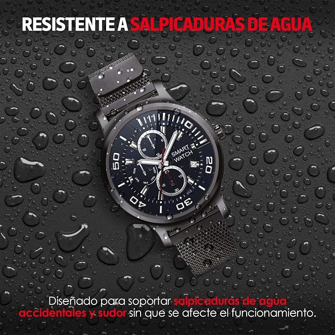 Redlemon Smartwatch Reloj Inteligente Premium de Correa Metálica con  Monitor de Ritmo Cardiaco y Presión Arterial, Notificación de Redes y  Mensajería, Resistente al Agua, iOS/Android. Mod. W50 Pro : Amazon.com.mx:  Electrónicos