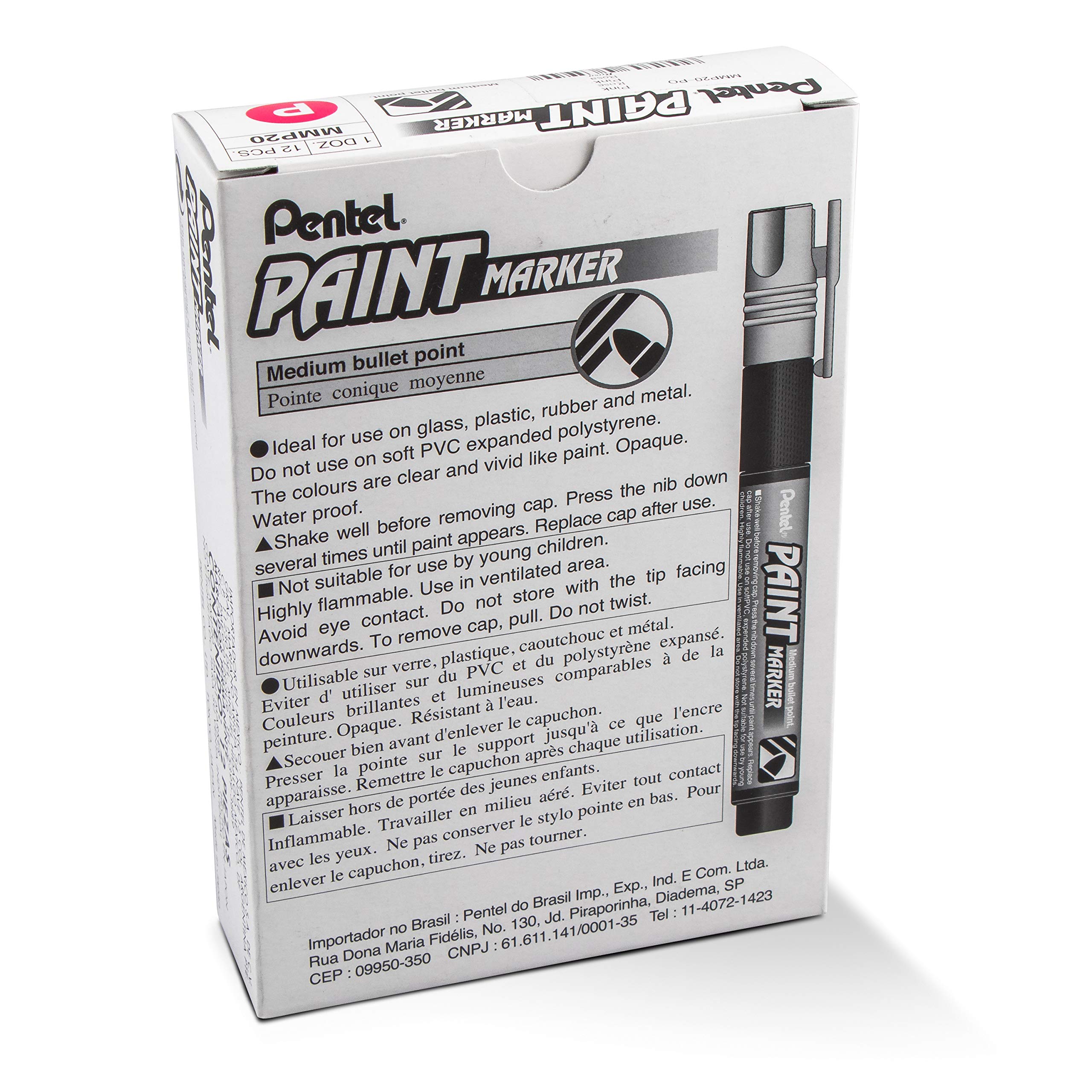 Pentel Paint Markers, Medium Bullet Point, Pink Ink - MMP20-P