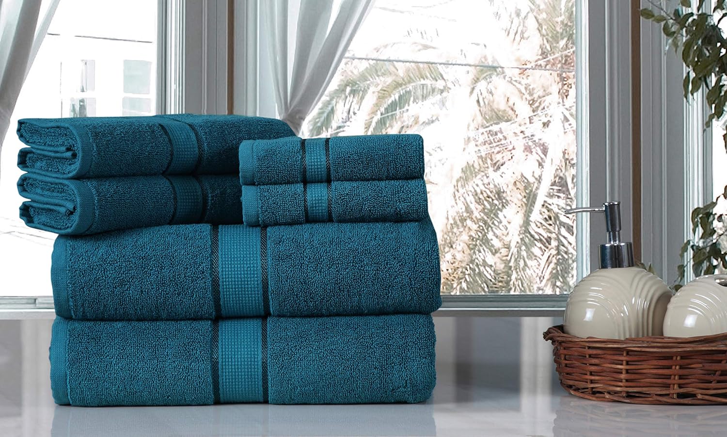 100% Luxurious Cotton 600 GSM 6PC Bath Towel Set (Teal)
