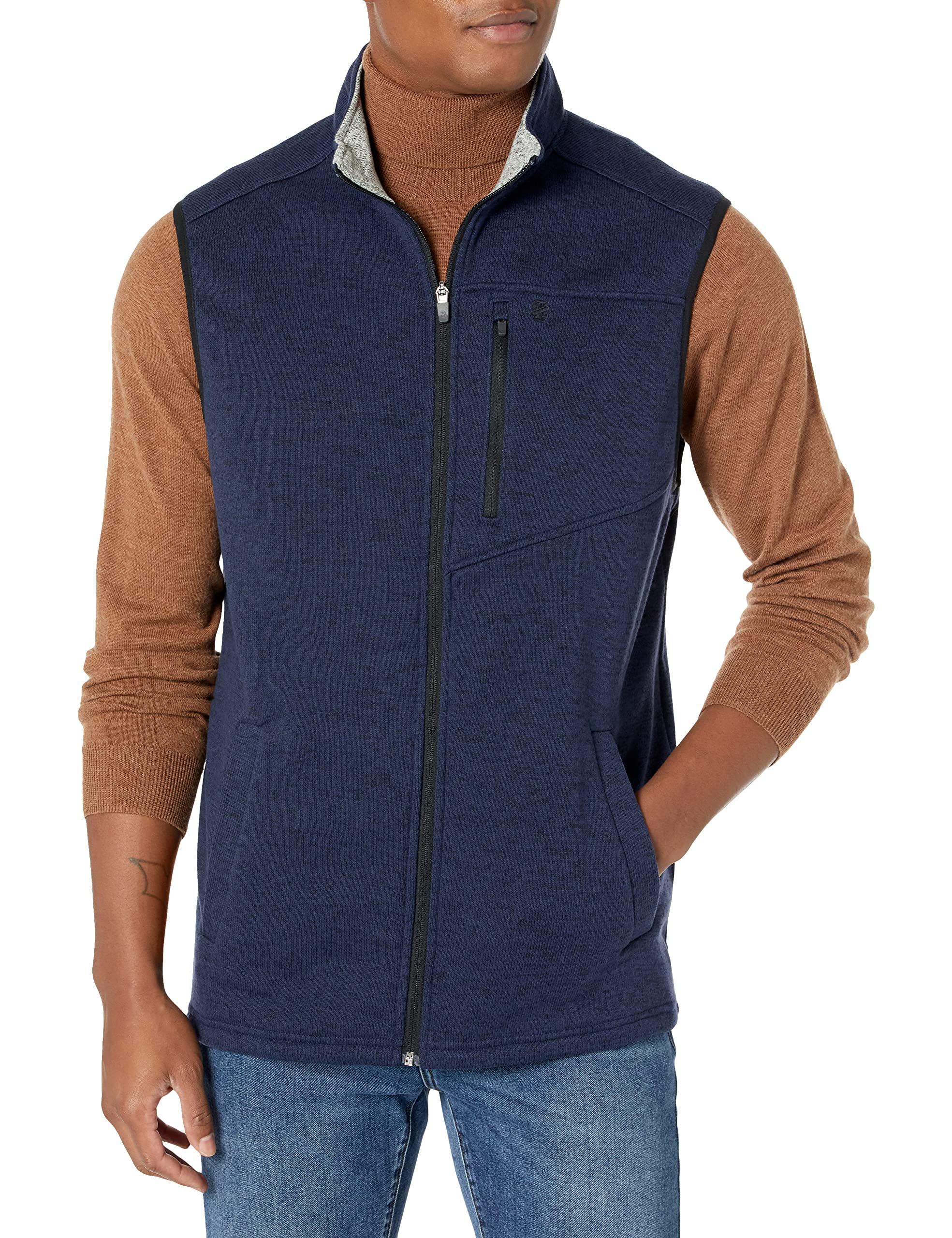 IZOD Men's Big and Tall Advantage Performance Full Zip Sweater Fleece Vest