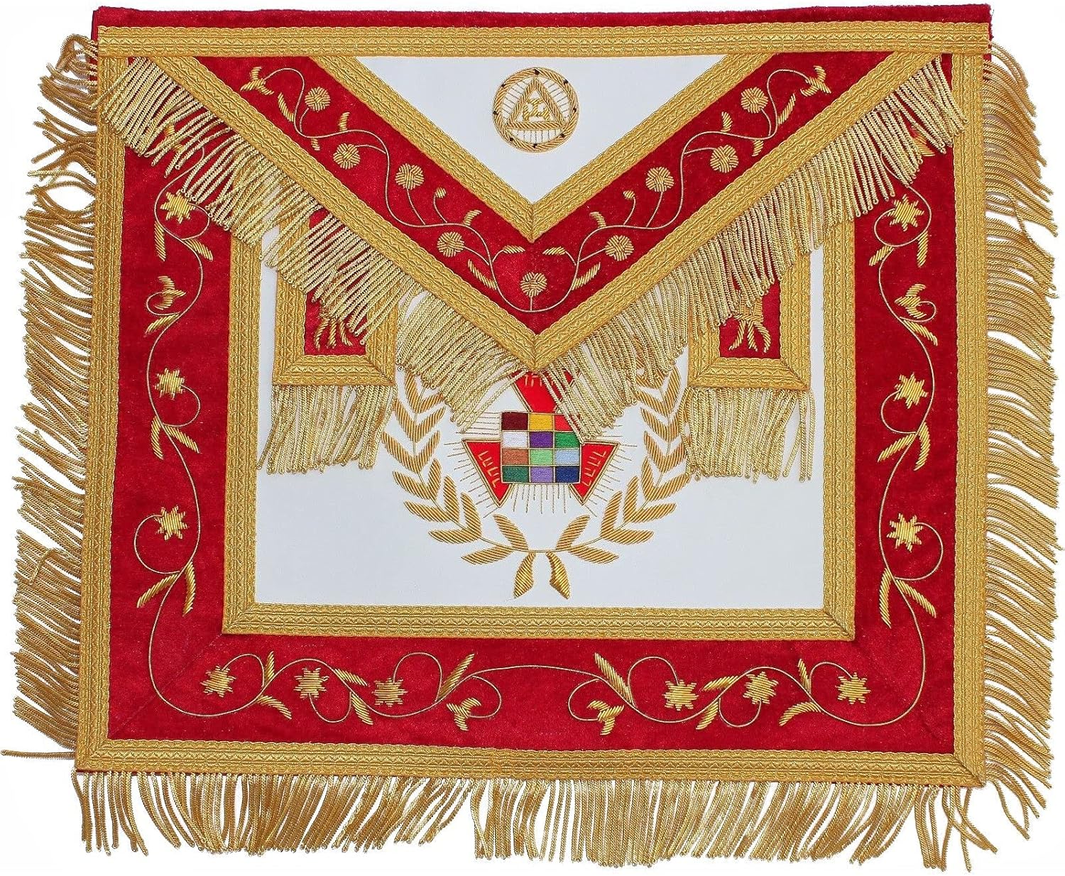 BRICKS MASONS Grand High Priest Royal Arch Chapter Apron - Red Velvet