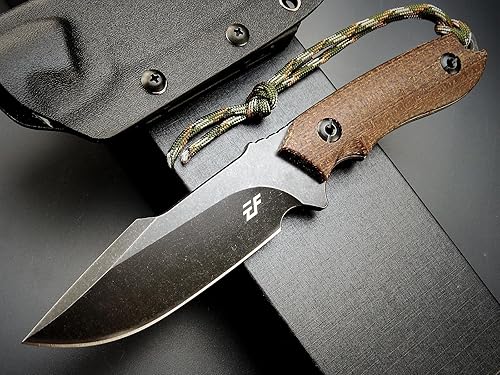 Miniatura 2 de Eafengrow EF130 Cuchillo de hoja fija, hoja de acero DC53, mango G10Micarta de espiga completa EDC Cuchillos fijos Cuchillo recto para trabajar,