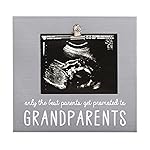Pearhead Grandparents Pregnancy Announcement Sonogram Picture Frame, Ultrasound Photo Gift and Pregnancy Reveal Keepsake for Grandmothers and Grandfathers, Distressed Gray