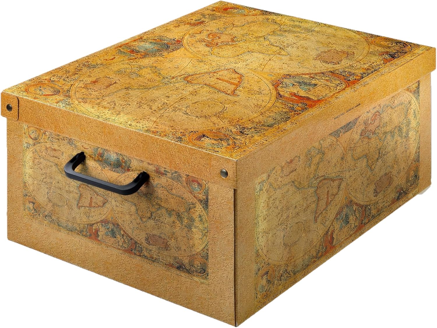 Lavatelli Bauletto Marco Polo, decorative storage box, cardboard storage boxes with lids, storage boxes with lids and Handles, clothes storage, toy box storage, storage baskets, Yellow, MEDIUM
