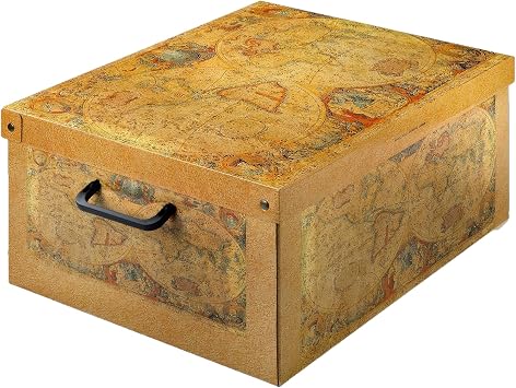Lavatelli Cardboard Storage Boxes with Lid World Map 32x42x21cm Bedroom