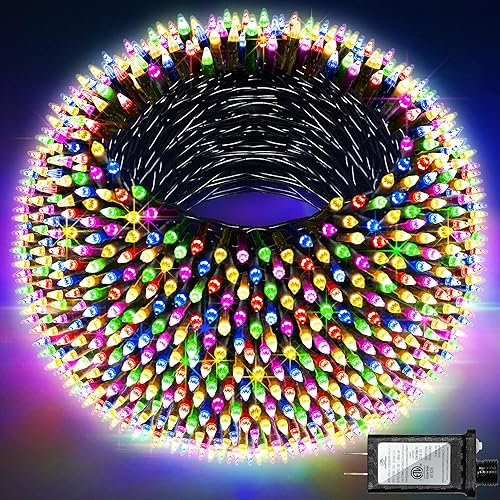 Guirnalda de 1500 luces led de 470 pies, 12 modos de iluminación, con memoria de temporizador, para árbol de Navidad, interiores y exteriores,