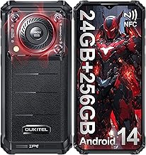 OUKITEL WP36 Pro Téléphone Portable Incassable Android 14, 24GO RAM +256GO ROM/1TO, Smartphone Incassable 10600mAh, 128dB Haut-Parleur, Écran 6.52", Telephone de Chantier 4G Dual SIM/13MP/GPS/NFC/OTG