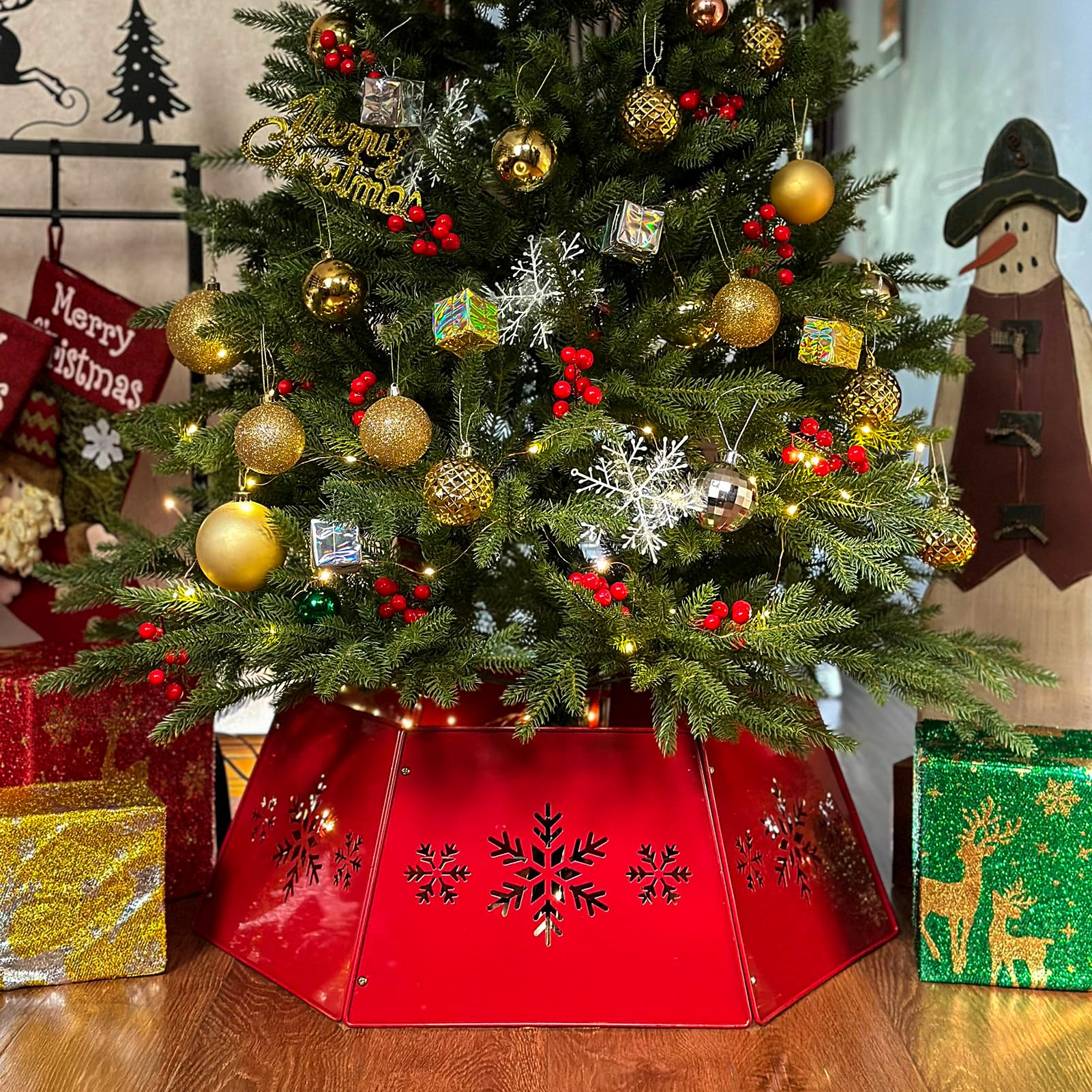 Collari per albero di Natale in metallo per alberi artificiali
