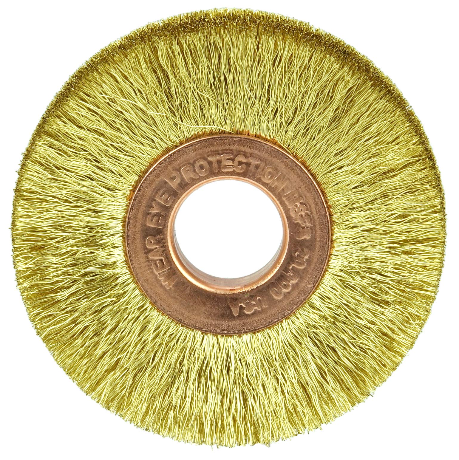 Weiler 29059 Rueda de alambre engarzado, 5 cm de diámetro pequeño, relleno de latón de 0,05 pulgadas, agujero de 1/2" (paquete de 10)