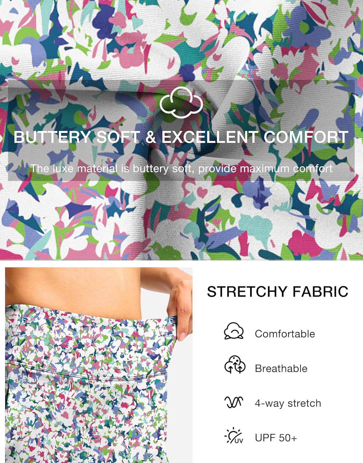 Viodia 18" Skorts for Woman with Pockets High Waisted Golf Tennis Skirts Knee Length Long Skort for Women Dressy Casual - Image 5