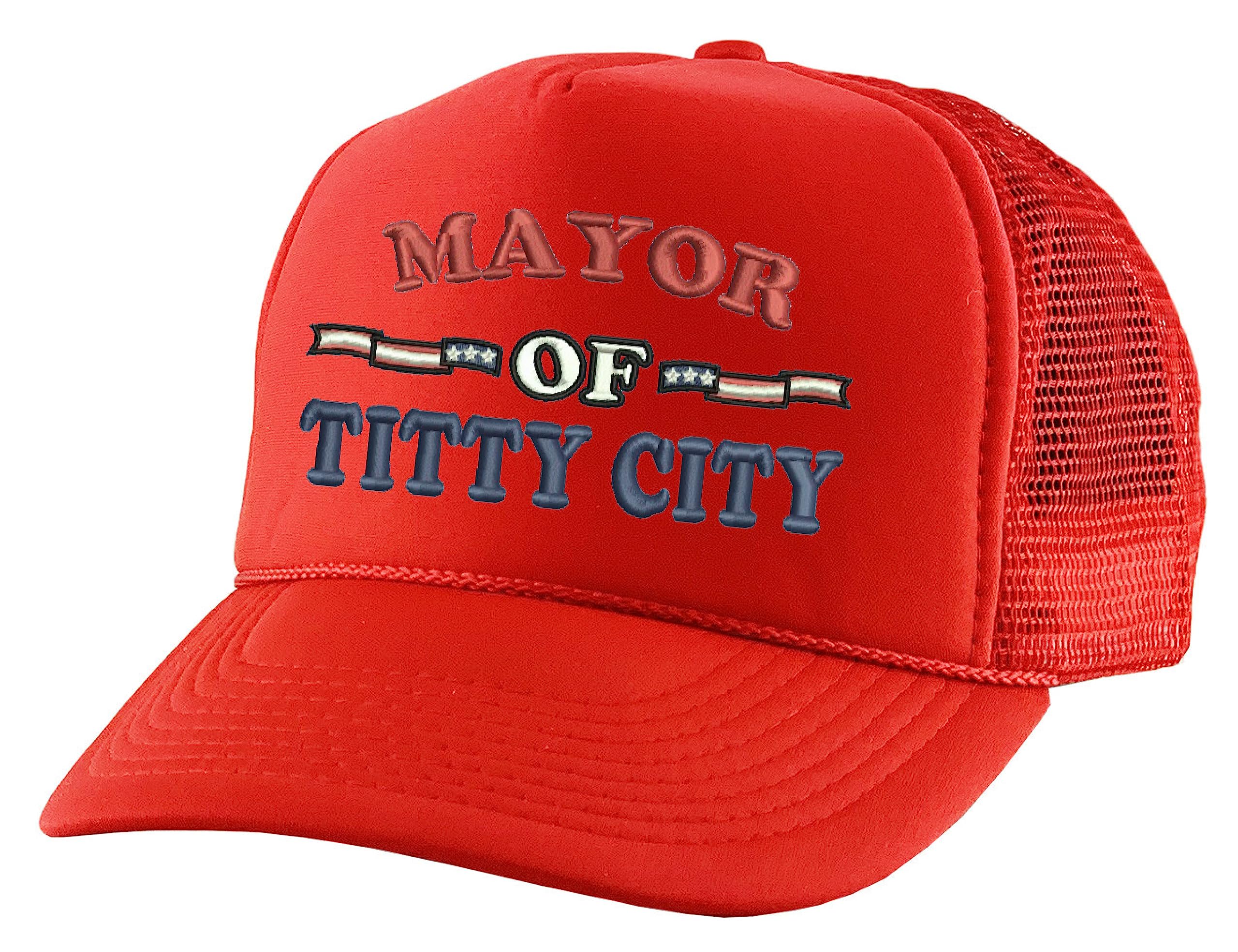 Trucker Hat Mayor of Titty City Funny Snapback Cap